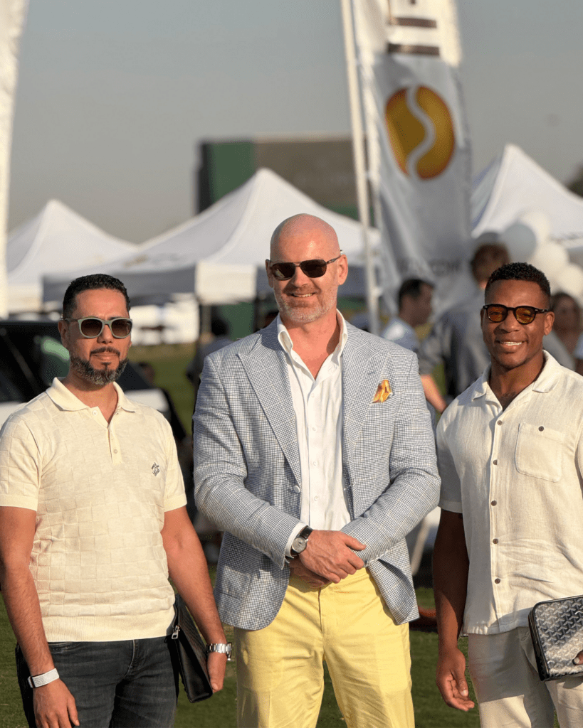 Delegates at an outdoor networking event in Dubai